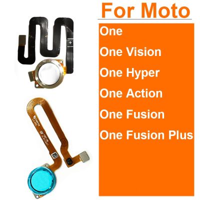 ปุ่มหน้าแรก ลายนิ้วมือ Touch ID Sensor Flex Cable สําหรับ Motorola Moto One Vision One Fusion Plus One Hyper One Zoom One Action