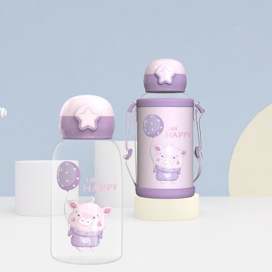 700ml-kids-bottle-forest-animal-water-bottles-baby-cartoon-deer-flamingo-plastic-drinking-bottle-with-straw-children-strap-cups