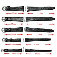 Yqi 12 Mm 14 Mm 16 Mm 18 Mm 20 Mm Tali Kadal Calf Kulit Asli Tipis Lembut hitam Watch Band untuk Wanita Pria Jam Tangan