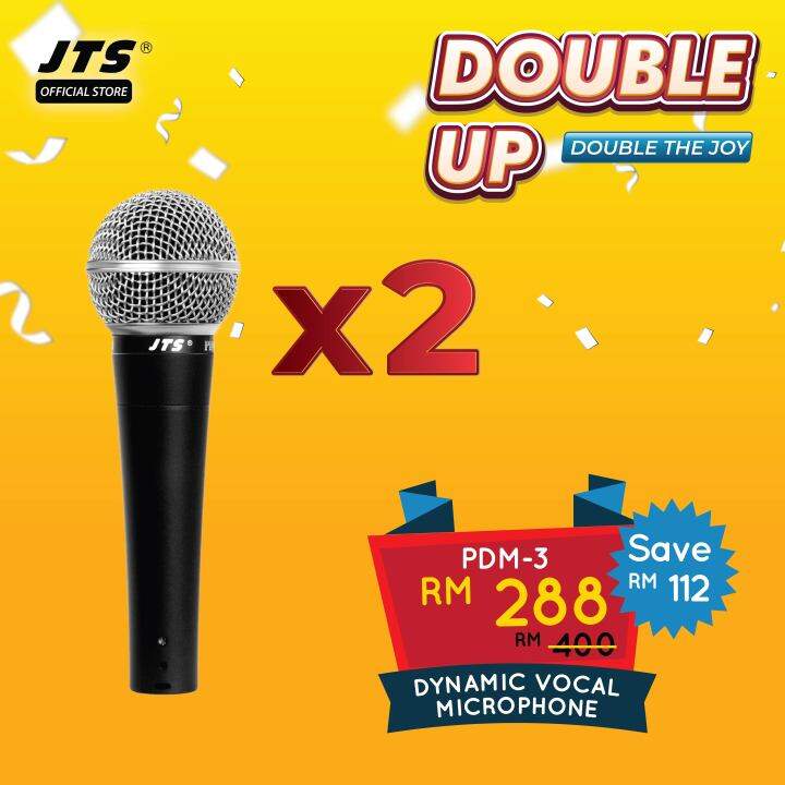 JTS PDM 3 + JTS PDM 3 Dynamic Vocal Microphone (2 units) Lazada