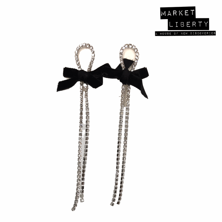 BLACK BOW WITH DIAMOND DROP | Lazada PH