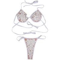 Lace Stitch Bikinis Sexy Thong Brazilian Bikini Embroidery Flower Bathing Suit Push Up Swimsuit Female Swimwear Women