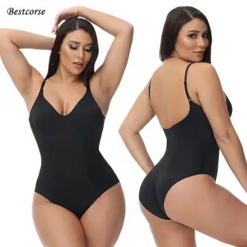 Bestcorse 32 34 36 38 40 42 Big Cup Plunge Backless Body Shaper