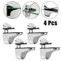 【CW】 4PCS Glass Clamp Zinc Alloy Adjustable Plated Brackets Metal Shelf Holder Bracket Support Improvement Hardware