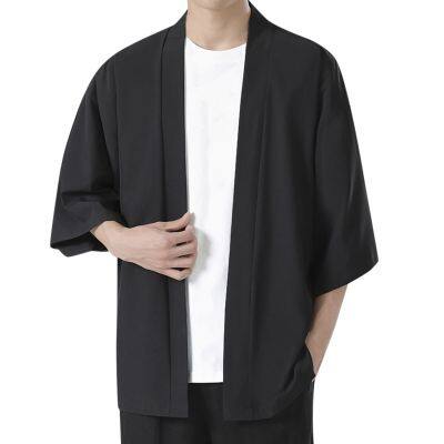 เสื้อกิโมโนผู้ชาย,เสื้อกิโมโนญี่ปุ่นฮาราจูกุชุดสตรีทเสื้อคาร์ดิแกน Kimono ผู้ชาย