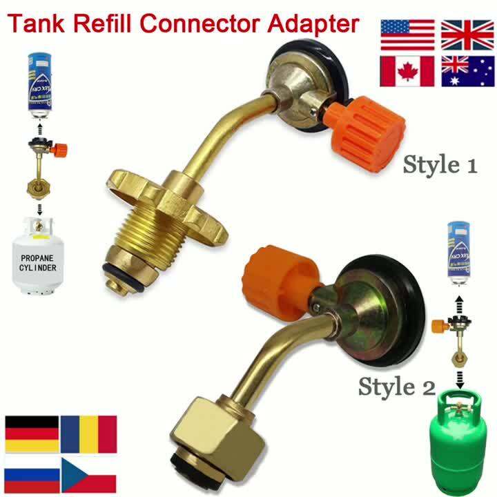 Gas Butane Cylinder Tank Refill Connector Adapter For Outdoor Camping
