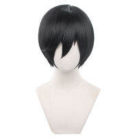 【YEZE】 Anime Blue LOCK itoshirin คอสเพลย์วิกผมสังเคราะห์32ซม.สีดำบทบาทผมเล่น props