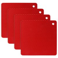 4 Pieces of Silicone Table Mat Non-Slip Heat Insulation, Honeycomb Kitchen Table Mat, Multi-Purpose Heat Pad