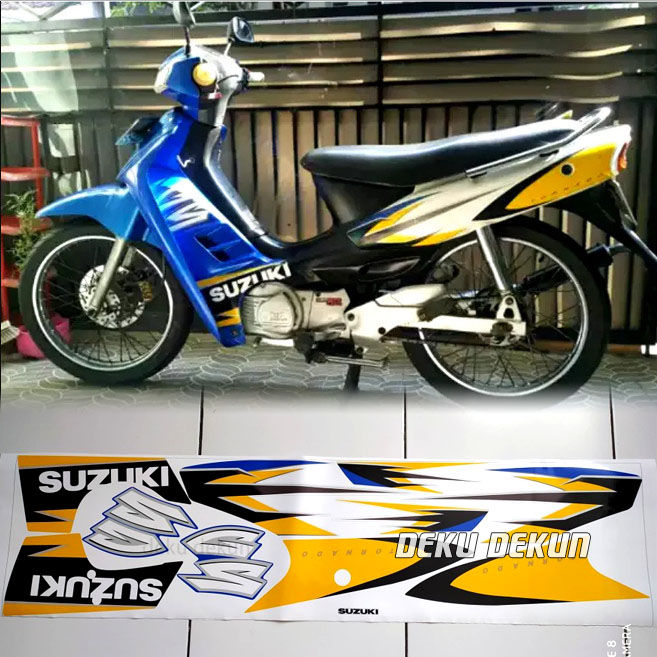 Stiker Striping Tornado Gs Se Biru Cuting Tahan Vernis Laminasi Glosy