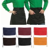 New 6 Colors Bar Pub Kitchen Cotton Bow Short Half Waist Apron Cafe Server Waiter Waitress Aprons