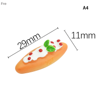 Fre บ้านตุ๊กตาขนมปังจำลองอาหารขนาดเล็กอาหารเช้าขนมของเล่นตกแต่งห้องครัวอุปกรณ์เสริมเรซิ่นแบบทำมือ