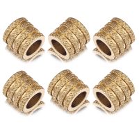 【LZ】 10pcs Banhado A Ouro de Aço Inoxidável Grande Buraco Espaçador Paracord Contas Encantos Soltos para Pulseira DIY Jóias Fazendo Suprimentos Metal