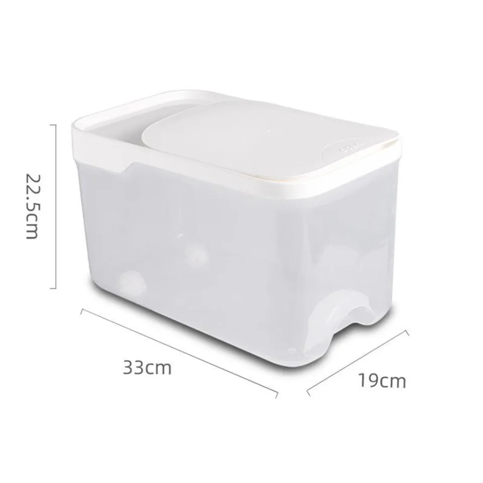 1pc Kitchen Rice Storage Box (10kg/5kg) With Airtight Sealed Lid -thickened Plastic  Container For Rice & Grains -available In Transparent (10kg/5kg) And Mint  Green (10kg/5kg)