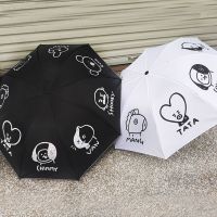 Hot Sale Fashion Umbrella Kpop Star Same Style Cartoon Cute Gifts Fans Girls Sun Rain Umbrellas for bangtan boys