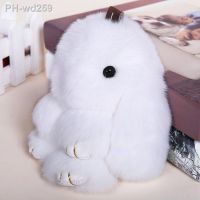 Car keychain lovers rabbit bags hangings male female quality plush gift Genuine Rex Rabbit Plush Suit Rabbit Pendant Bunny