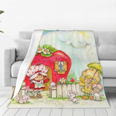 （in stock）Strawberry rainbow short cake blanket Cute Flannel cartoon throw blanket Personalized sofa blanket Soft and warm bedspread（Can send pictures for customization）