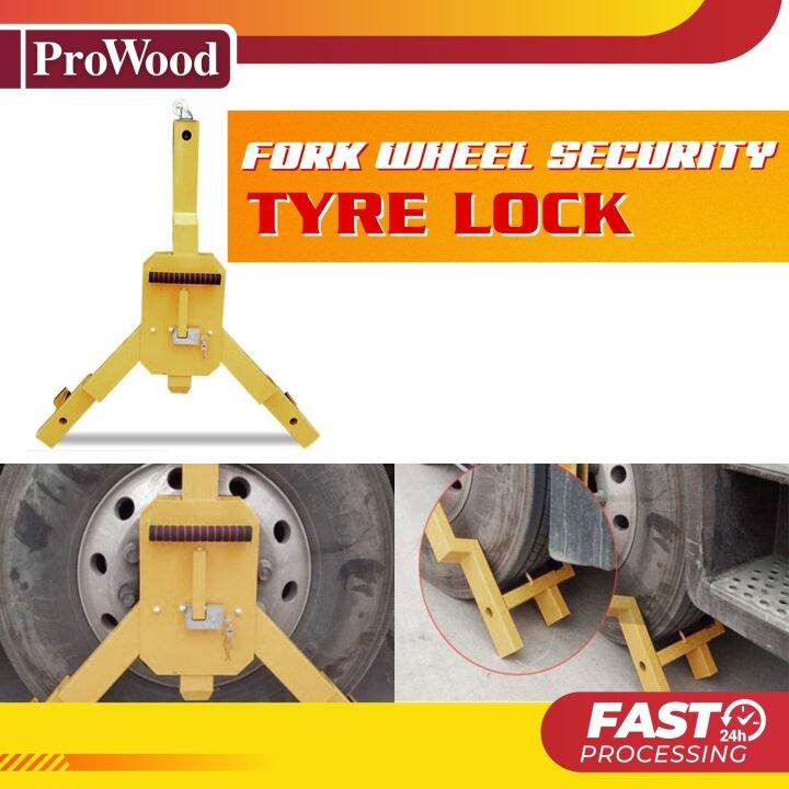 3 Fork Wheel Security Tyre Lock Clamp Car Truck Lorry ATV RV AntiTheft