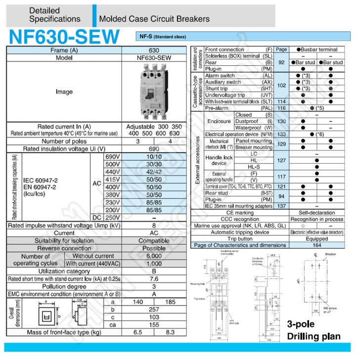 mitsubishi-รุ่น-nf630sew-3p-300-630a-50ka-380v-เบรกเกอร์ตรามิตซูบิชิ-มิตซูบิชิ-เบรกเกอร์-3-เฟส-ธันไฟฟ้า