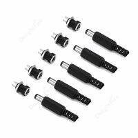 ✢❡ 12V 3A 5.5mm 2.1mm Plug Socket DC Connectors DC Power Socket Male Female Jack Screw Nut Panel Mount DC Power Adapter Connector