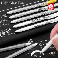 SAKURA High Gloss ปากกา XPGB Hand Painted Outline ปากกาทองเงินสีขาว Marker 0.30.40.5มม. Handmade DIY Art Supplies