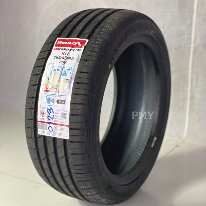 195-45r15-ยางรถยนต์-ยี่ห้อ-roadx-รุ่น-rx-motion-h12-ล็อตผลิตปี23-ราคาต่อ1เส้น-ขับขี่นุ่มสบาย-รีดน้ำดีเยี่ยม-ลดการเหินน้ำ