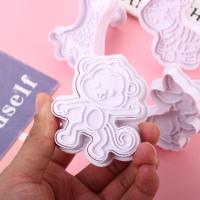 เนลล์ Sugarcraft แป้ง3D สัตว์ Stempel Plastik ครัวลูกสูบกดแม่พิมพ์บิสกิตชุดมีดตัดคุกกี้เครื่องมือทำขนมอบ