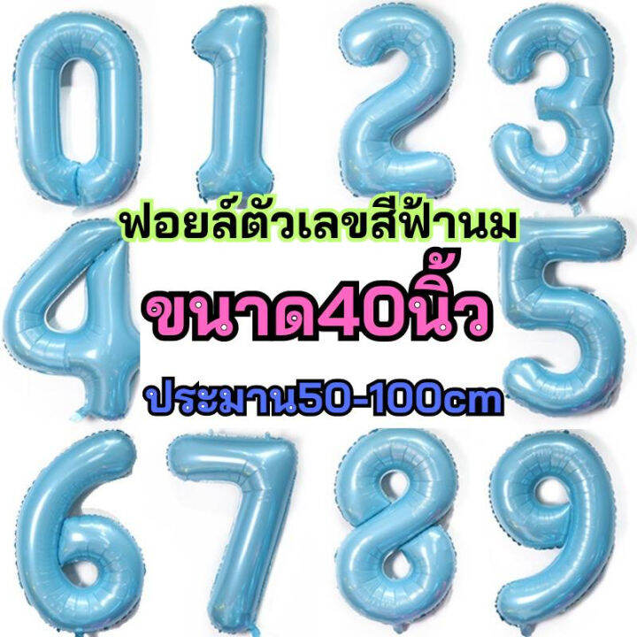 ฟอยล์อักษรตัวเลข-มีหลากหลายสีให้เลือก-ลูกโป่งฟอยล์ขนาด-40นิ้ว-เลข-0-9-พร้อมส่งจากไทย