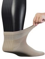 【jw】◐❖  Mens 6 Pairs Combed Cotton Diabetic Ankle Socks with Seamless Toe and Non-Binding Top  Size 10-13