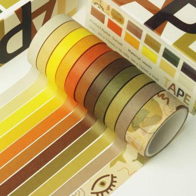 【LZ】☁☜✓  Rainbow Washi Tape Set Fita Adesiva de Cor Básica Fita Adesiva Decorativa Scrapbooking Papelaria Kawaii 3m 11 Rolos
