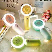 ▣☃ Mini Portable Fan USB RechargeableWith Night Light Silent Cute Summer For Home Outerdoor HandheldSmall Electric Fan