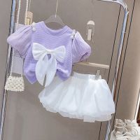 Sweet Summer Girls Princess Clothes Set Baby Kids Children Short Sleeve Bow T-shirt Bub Shorts Pants 2pcs Suit Outfits ADK2580