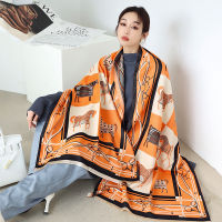 Winter Cashmere Scarf Women Luxury Horse Print Female Shawl Wrap Scarves Lady Thick Warm Blanket Gift Echarpe Pashmina