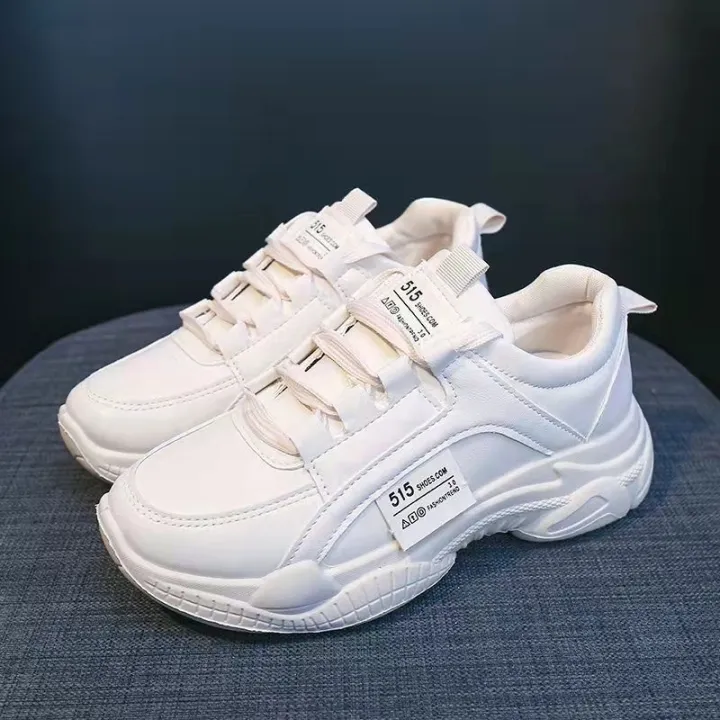 []New Fab fashion Sports Chky rubber shoes white sneakers for women