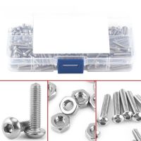 【Clearance Sale】230pcs M3 สแตนเลส SS304 ซ็อกเก็ต Hex สกรูหัวปุ่ม Bolts and Nuts with Box