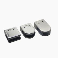 4Pcs Stainless Steel Square Clamp Holder Bracket Clip For Glass Shelf Handrails Silver