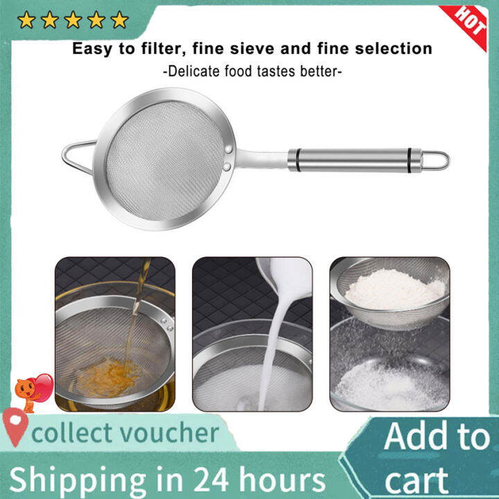 Stainless Steel Strainer With Sturdy HandleSieve Fine Mesh Stainless