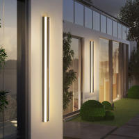 Stainless steel Waterproof outdoor wall lamp LED Long Exterior Wall light IP65 courtyard Light Garden Villa porch Sconce Light