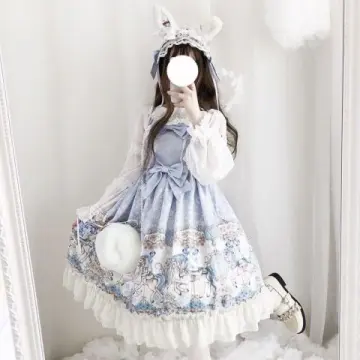 Kawaii Lolita Style Dress Women Lace Maid Costume Dress Cute