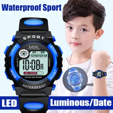 Waterproof Children Boys Digital LED Sports Watch Kids Alarm Date