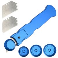 FOSHIO Carbon Vinyl Wrap Roller Knife Set Car Covering Film Cutter Blank Holder Wheel-Guided Cutting Tool with 10pcs Spare Blade