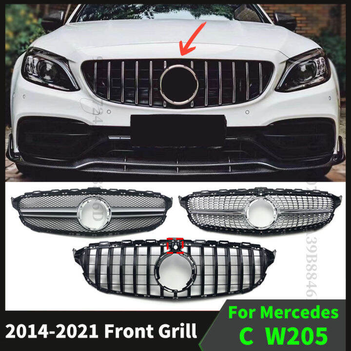 Diamond GT GTR Front Bumper Grille Mesh Grill For Mercedes Benz C W205 ...