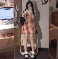 Spot parcel post Plaid Suspender Dress for Small Women Summer Fake Two-Piece Skirts First Love Salt Series Wear College Style Sweet and Spicy