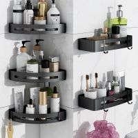 Wall Amount Bathroom Shelves Corner Shower Storage Rack No Drill Triangle Holder With Hook for Kitchen Bathroom Accessories Set