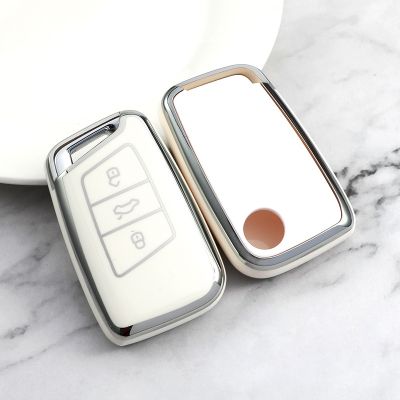 dfthrghd TPU Car Remote Key Case Cover Fob For Volkswagen VW Magotan Passat B8 For Skoda Superb A7 Car Accessories Holder Shell Keychain
