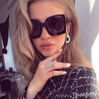 【hot】☁  Oversized Sunglasses Woman Luxury Glasses Female Big Frame Gradient Mirror Oculos De Sol