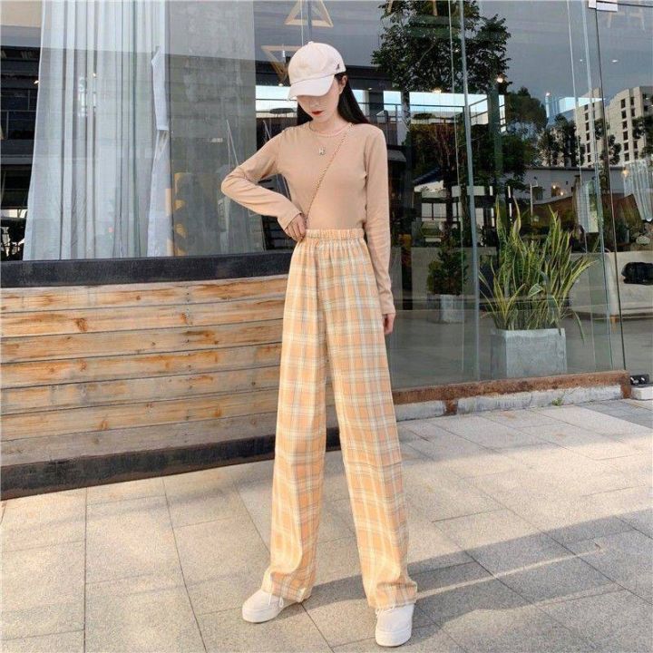 fam-กางเกงขายาวลายสก็อต-กางเกงขายาวผู้หญิง-สไตล์เกาหลี-7-สี-355