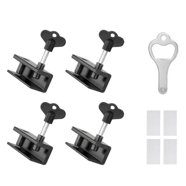 4 Set Sliding Window Locks with Key for Vertical & Horizontal Sliding