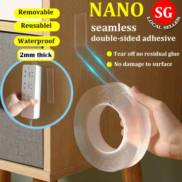 3m*1mm Invisible Reusable Washable Traceless Adhesive Nano