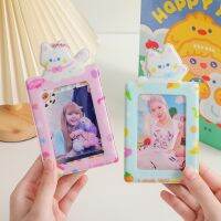 Kawaii น่ารักแมว Kpop ผู้ถือบัตรที่มีห่วงโซ่ Photocard ป้องกันไอดอลภาพแขนรถบัส ID ธนาคารกระเป๋าบัตรโรงเรียน