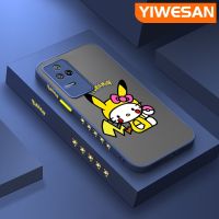 YIWESAN เคสสำหรับ Xiaomi Poco F4 Redmi K50 Pro K40s ลายการ์ตูนน่ารักพิกาจูเนื้อบางมีน้ำค้างแข็งโปร่งใสแข็งขอบสี่เหลี่ยมแข็งกันกระแทกปลอกซิลิโคนคลุมทั้งหมดเคสนิ่มสำหรับป้องกัน